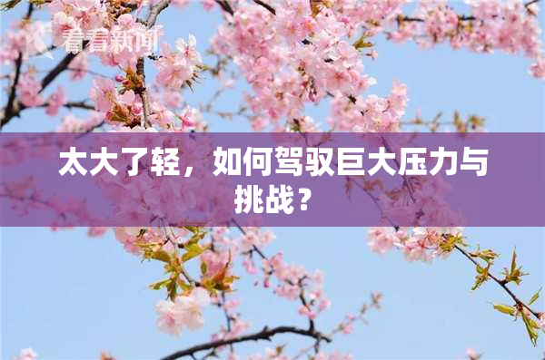 太大了轻，如何驾驭巨大压力与挑战？