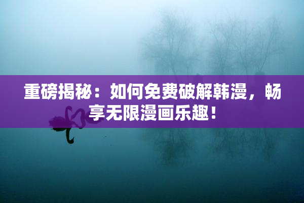 重磅揭秘：如何免费破解韩漫，畅享无限漫画乐趣！